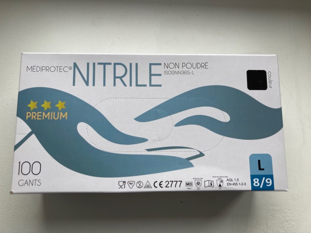 Gant nitrile noir PREMIUM, mécanique, médical, alimentaire, tatoueur