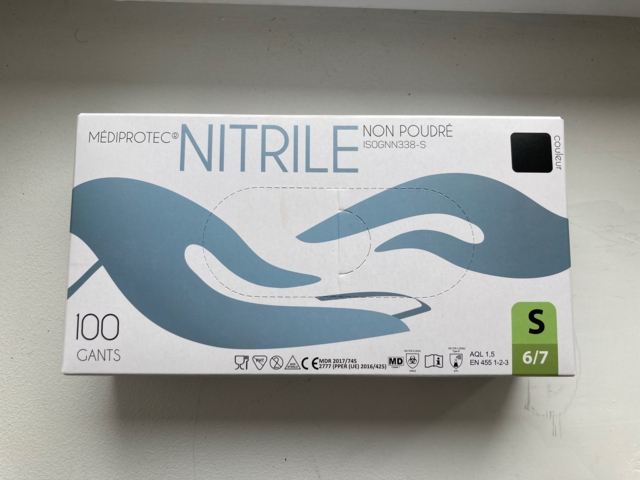 Gant nitrile noir médical, tatoueur, alimentaire
