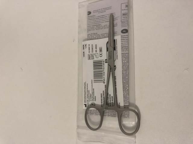 Pince Kocher 14cm droite avec Griffes