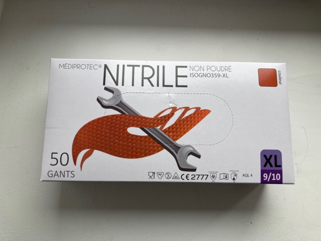 Gant nitrile ORANGE mécanique,